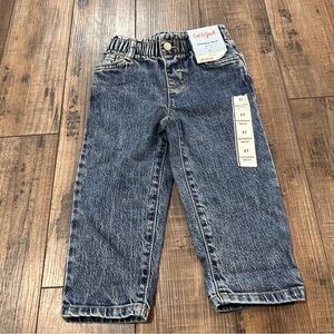 Cat & Jack Toddler Denim Jeans Elastic Waist Paper Bag Waist Mid Rise Stretch 2T
